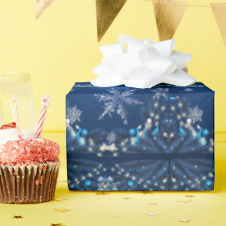Blue Snowfall Weihnachtsverpackung Geschenkpapier