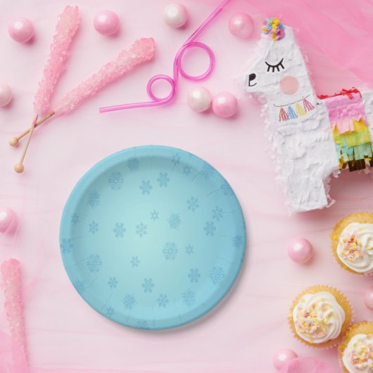 Blue Snowflags Pappteller (Party)