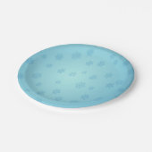 Blue Snowflags Pappteller (Schrägansicht)