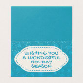 Blue Snowflake 25-Pack-Urlaubskarten (Außenseite Aufgefaltet)