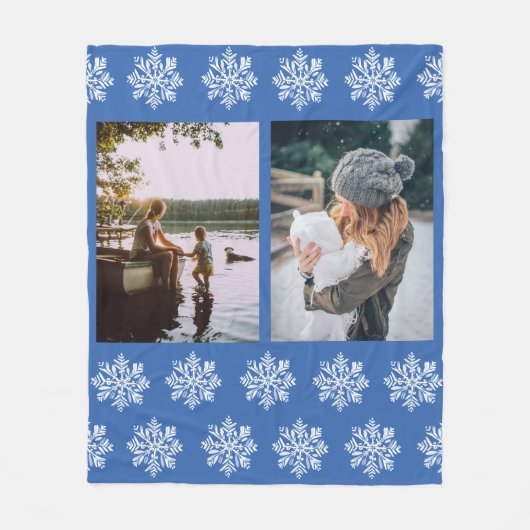 Blue Snowflake 2 Custom Fotos Mutter Fleecedecke (Vorderseite)