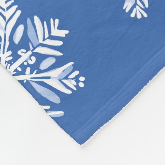 Blue Snowflake 2 Custom Fotos Mutter Fleecedecke (Ecke)