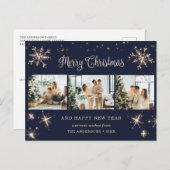 Blue Snowflake 3 Foto Frohe Weihnachten (Vorne/Hinten)