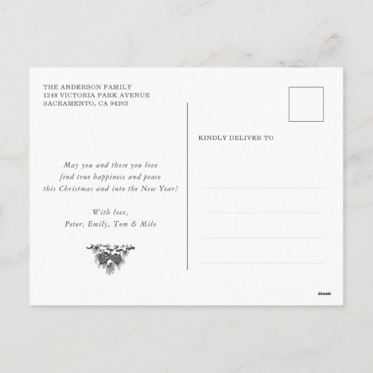 Blue Snowflake 3 Foto Frohe Weihnachten (Rückseite)