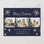 Blue Snowflake 3 Foto Frohe Weihnachten (Vorderseite)