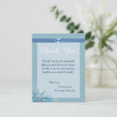 Blue Snowflake 4x5 Flat Wedding Danke Karte (Stehend Vorderseite)