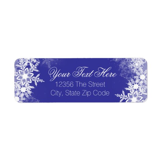 Blue Snowflake Address Labels (Vorne)