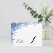 Blue Snowflake auf der White Wedding Tischnummer (Stehend Vorderseite)