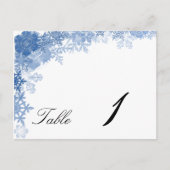 Blue Snowflake auf der White Wedding Tischnummer (Vorderseite)
