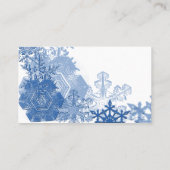 Blue Snowflake auf White Wedding Platzkarten (Rückseite)