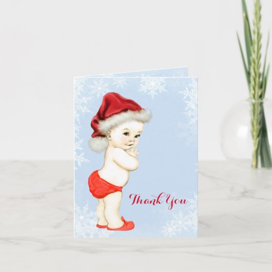 Blue Snowflake Baby Boy Dusche Danke (Vorderseite)