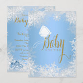 Blue Snowflake Baby Dusche Einladung (Vorne/Hinten)