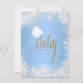 Blue Snowflake Baby Dusche Einladung (Vorderseite)