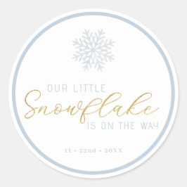 Blue Snowflake Baby Dusche Gefallen Sticker