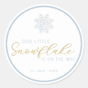 Blue Snowflake Baby Dusche Gefallen Sticker