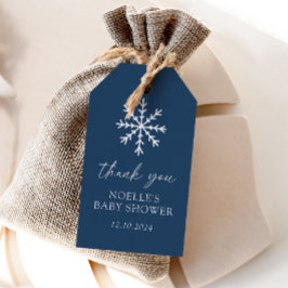 Blue Snowflake Baby Dusche Geschenkanhänger