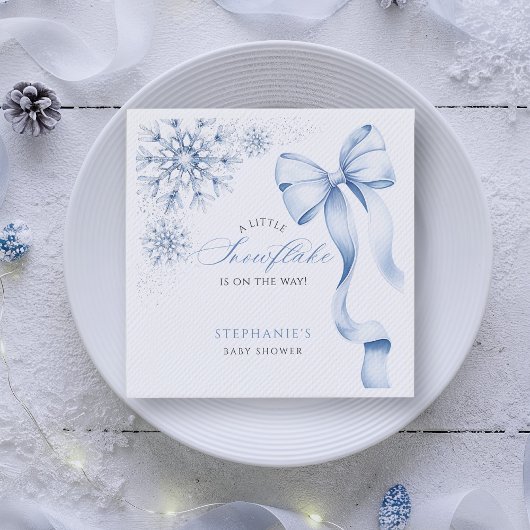Blue Snowflake Baby Dusche Napkins Serviette