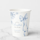 Blue Snowflake Baby Dusche Pappbecher (Rückseite)