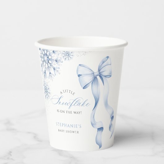 Blue Snowflake Baby Dusche Pappbecher (Vorderseite)
