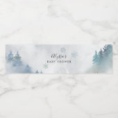 Blue Snowflake Baby Dusche Wasserflaschenetikett (Einzelnes Label)