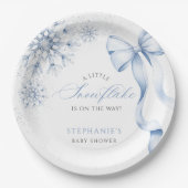 Blue Snowflake Baby Duschpapier Teller (Vorderseite)