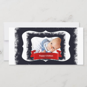 Blue Snowflake Baby Foto Frame Feiertagskarte