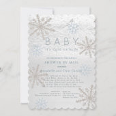 Blue Snowflake Baby seine kalte Dusche von Mail Einladung (Vorderseite)