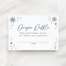 Blue Snowflake Baby Showdusche Windelwecker Ticket