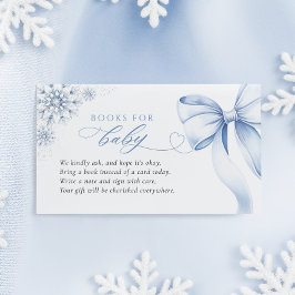 Blue Snowflake Baby Shower Books for Baby Begleitkarte