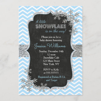Blue Snowflake Baby Shower Einladungen