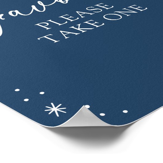 Blue Snowflake Baby Shower Favorit Schild (Ecke)