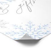 Blue Snowflake Babyduschkarten und Geschenkschild Poster (Ecke)