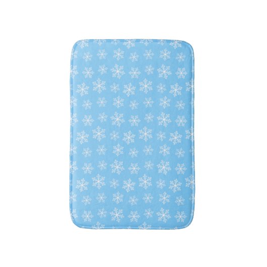 Blue Snowflake Bath Mat Badematte (Vorderseite Vertikal)
