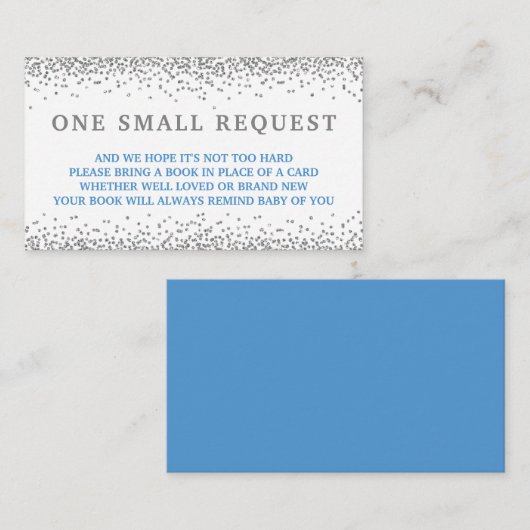 Blue Snowflake Book Request Cards Begleitkarte (Vorne/Hinten)
