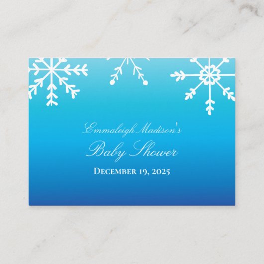 Blue Snowflake Books for Baby Showgame Begleitkarte (Rückseite)