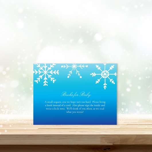 Blue Snowflake Books for Baby Showgame Begleitkarte