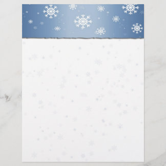 Blue Snowflake Border Letterhead