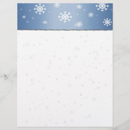 Blue Snowflake Border Letterhead (Vorderseite)