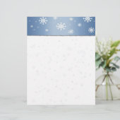 Blue Snowflake Border Letterhead (Stehend Vorderseite)