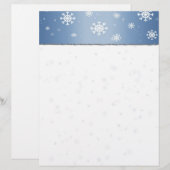 Blue Snowflake Border Letterhead (Vorne/Hinten)
