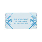 Blue Snowflake Border Rücksendeadresse Adressaufkleber (Vorne)