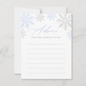 Blue Snowflake Boy Babyduschberatung Mitteilungskarte (Vorderseite)