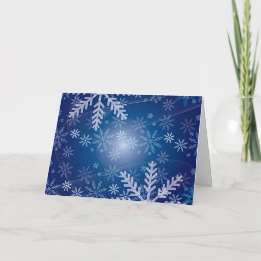 Blue Snowflake Card Feiertagskarte (Vorderseite)