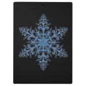 Blue Snowflake Clipboard Klemmbrett (Rückseite)