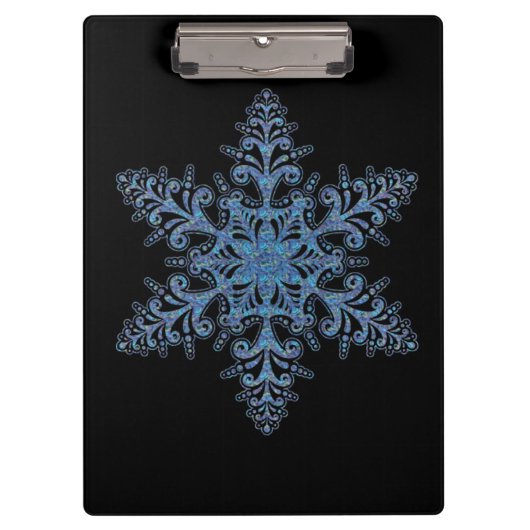 Blue Snowflake Clipboard Klemmbrett (Vorderseite)
