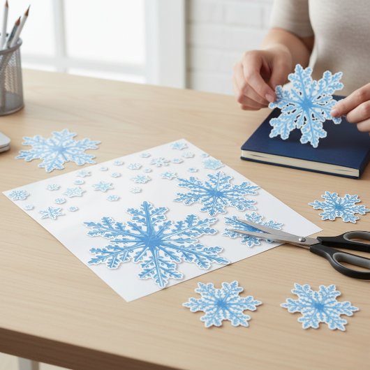 Blue Snowflake Craft Vinyl Sticker