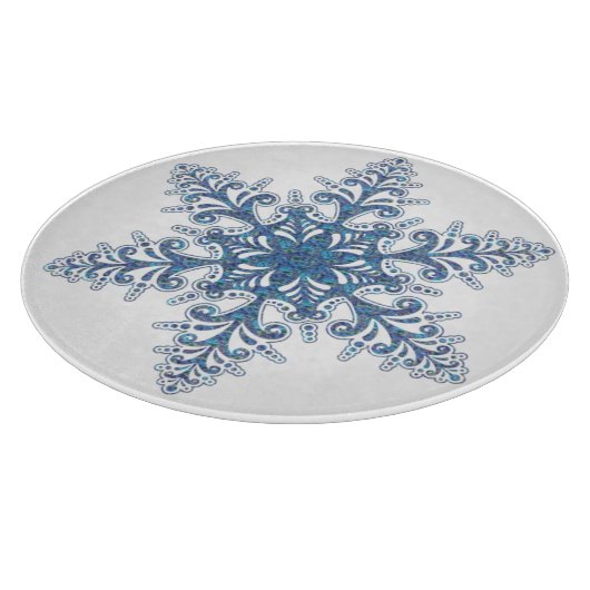 Blue Snowflake Cutting Board Schneidebrett (Ecke)