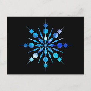 Blue Snowflake Design Postkarte