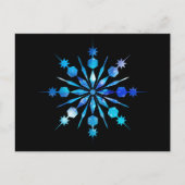 Blue Snowflake Design Postkarte (Vorderseite)