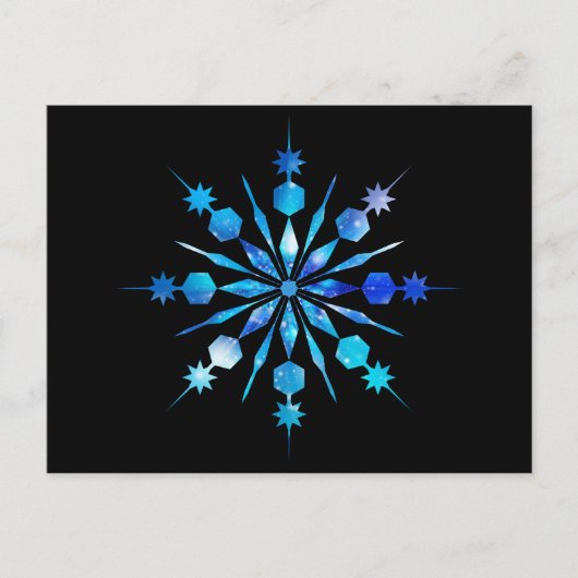 Blue Snowflake Design Postkarte (Vorderseite)
